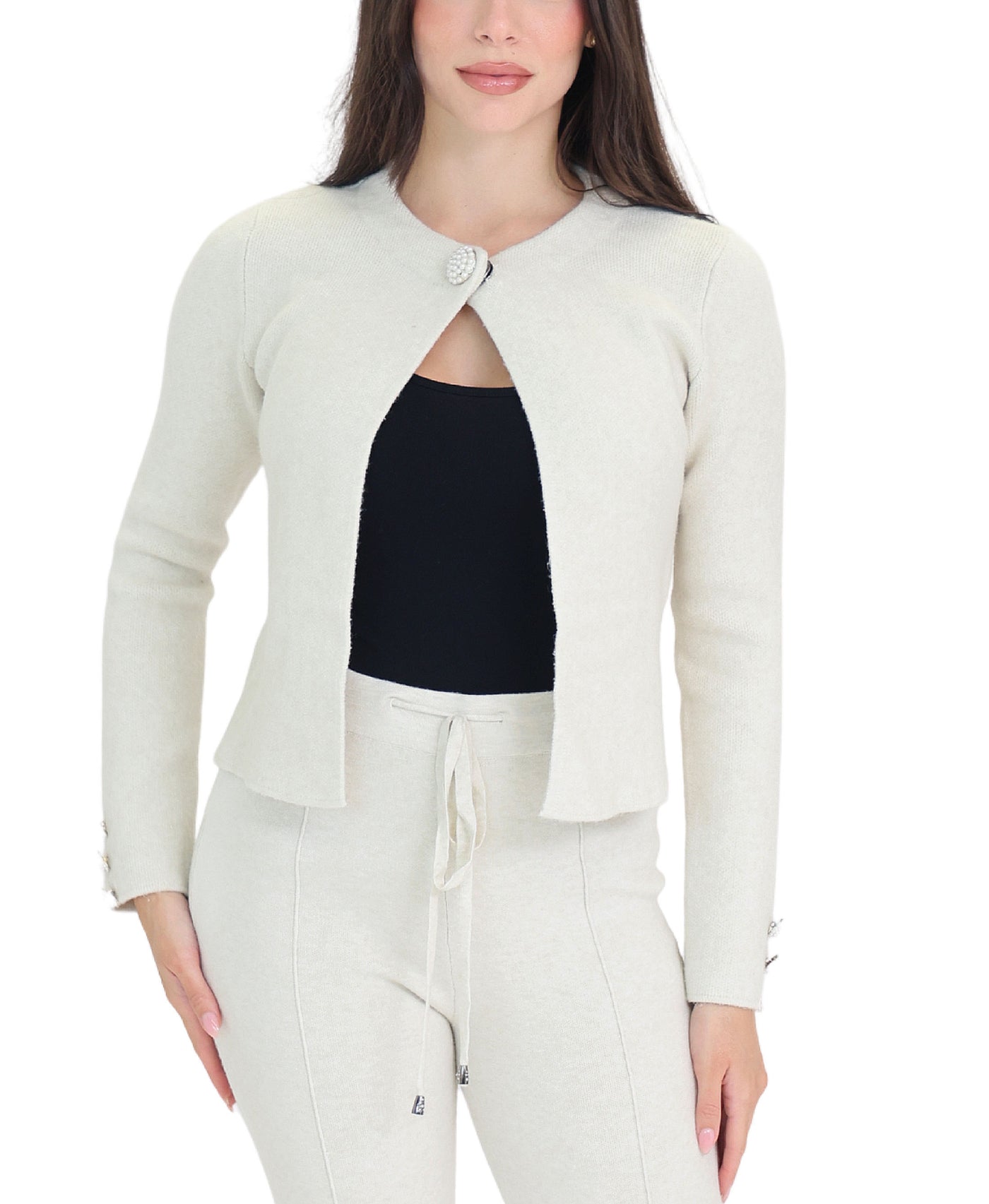 Cardigan Sweater w/ Pearl Buttons view 1
