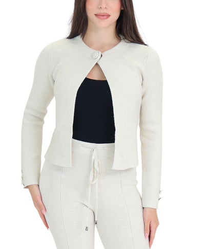 Soft Feel Cardigan Sweater w/ Pearl Buttons image 1