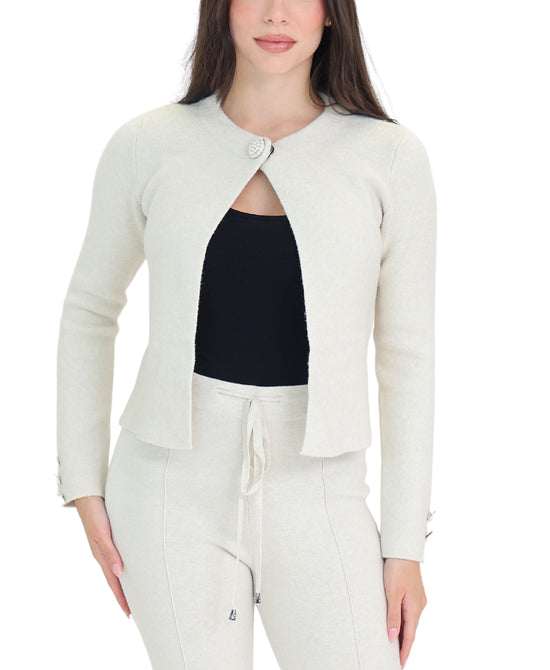 Cardigan Sweater w/ Pearl Buttons view 