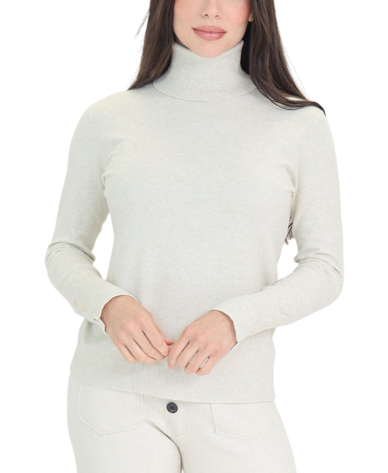 Turtleneck Sweater w/ Gold Buttons view 