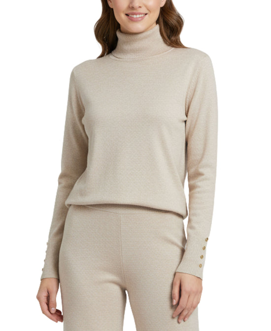 Turtleneck Sweater w/ Gold Buttons view 