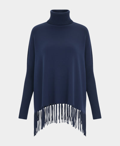 Turtleneck Sweater w/ Fringe Trim image 2