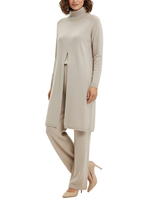 Turtleneck Tunic Sweater w/ Front Slit view 