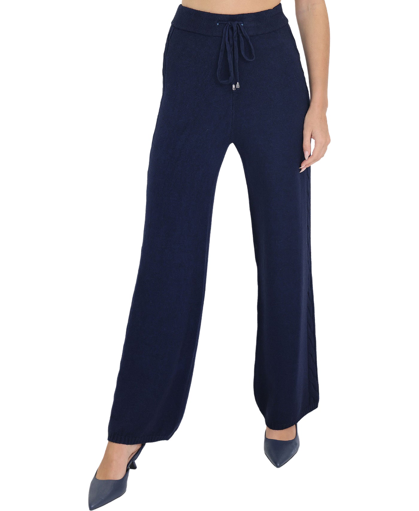 Knit Pants w/ Cable Knit Sides view 1