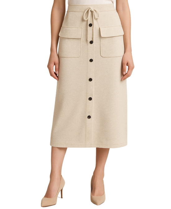 Knit Midi Skirt w/ Buttons view 