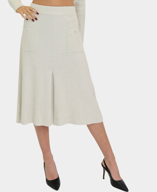 Soft Feel Pleated Knit Midi Skirt view 