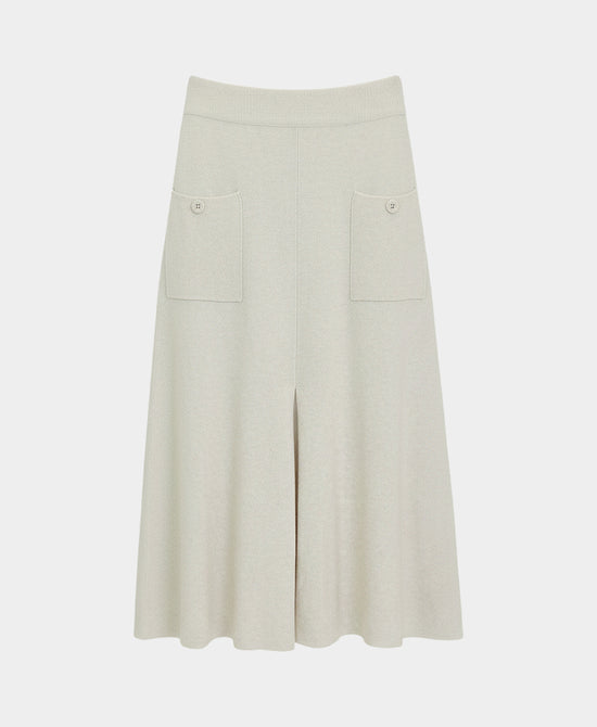 Soft Feel Pleated Knit Midi Skirt view 