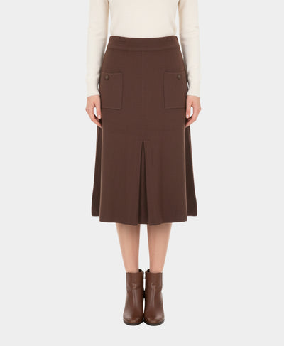 Soft Feel Pleated Knit Midi Skirt image 1