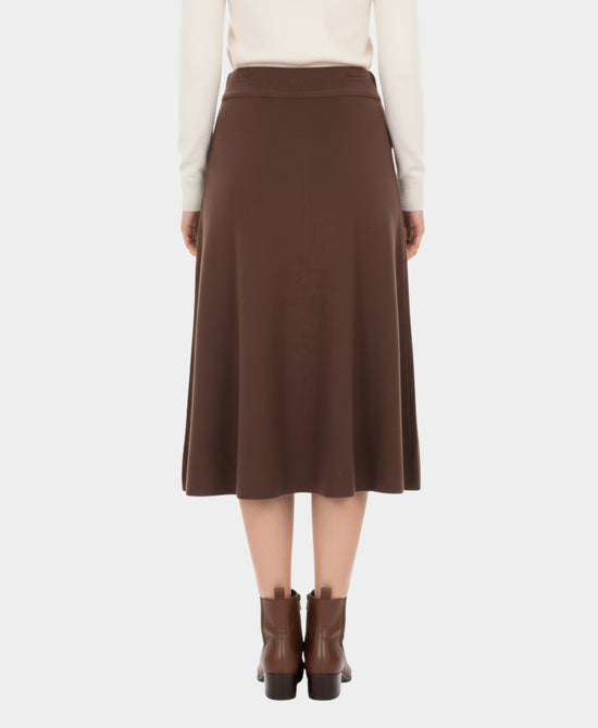 Soft Feel Pleated Knit Midi Skirt view 