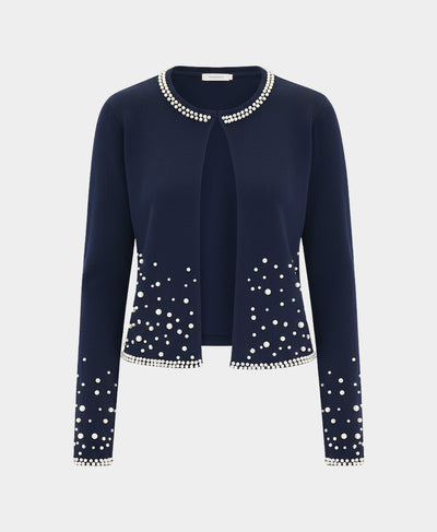 Cardigan Sweater w/ Pearls & Rhinestones image 2