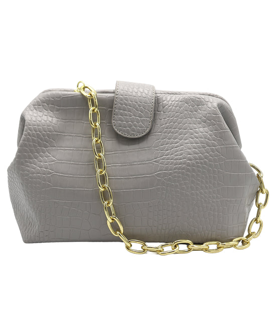 Crocodile Print Clutch Bag view 