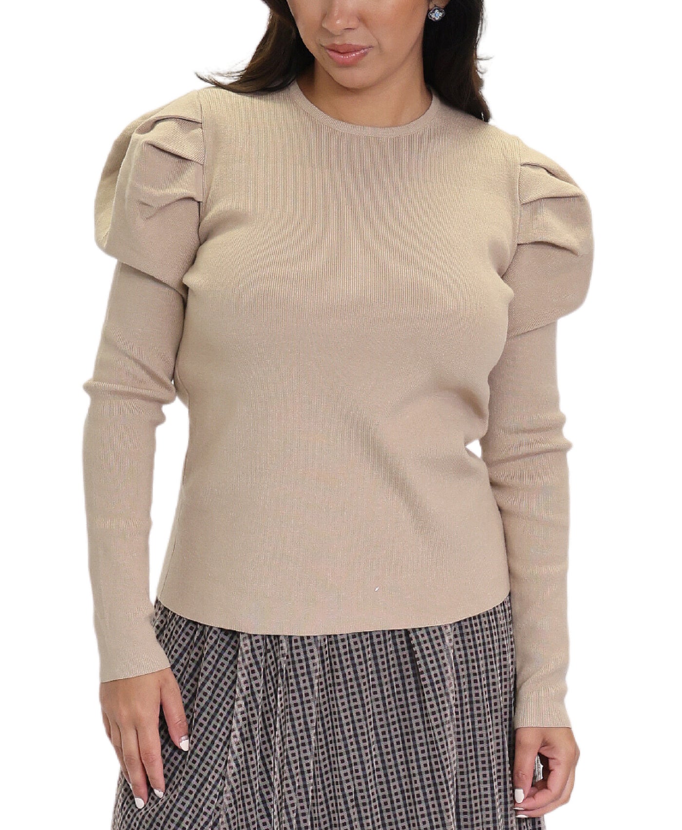 Sweater w/ Puff Sleeves image 1
