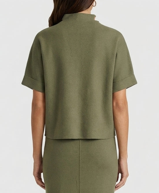 
Plush Knit Sweater w/ Chain Detail in OLIVE view 2