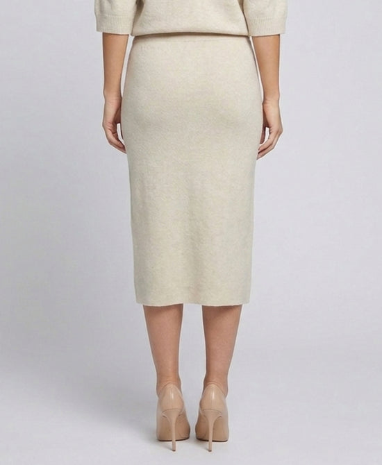 
Plush Knit Midi Skirt w/ Pockets in CREAM view 2