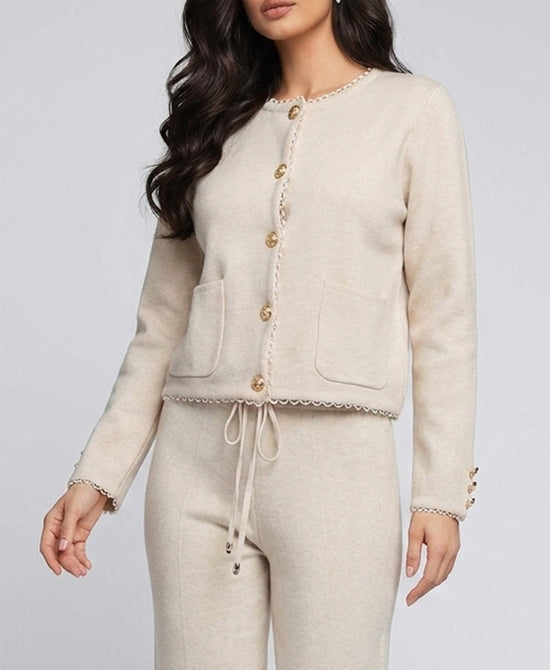 
Plush Knit Cardigan in CREAM view 1
