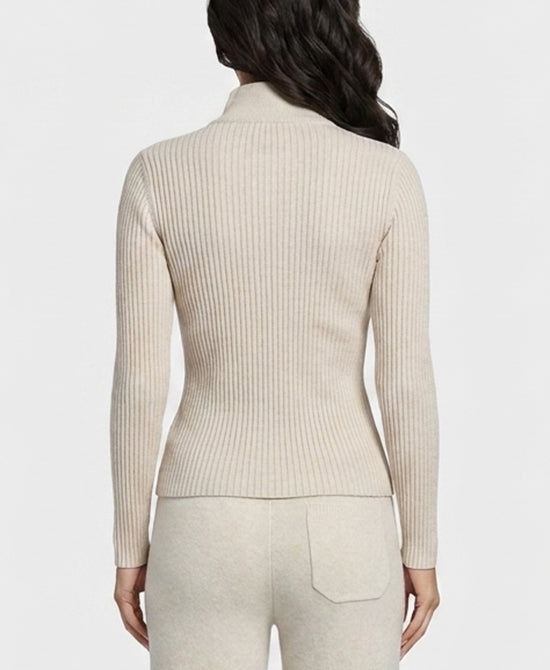 
Plush Knit Ribbed Sweater in CREAM view 2