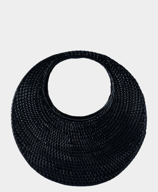 
Woven Straw Circle Handbag in BLACK view 1