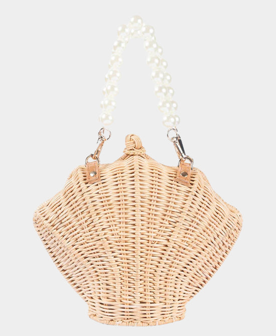 
Straw Seashell Handbag in BEIGE view 1