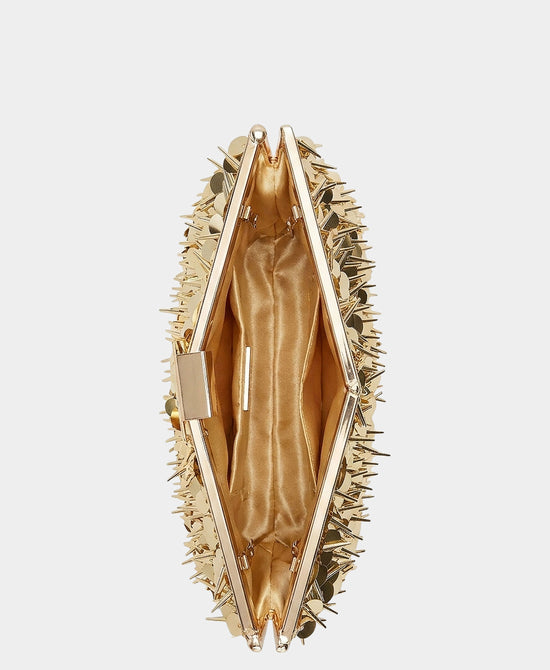 
Sequin & Bugle Beaded Clutch Bag in GOLD view 2