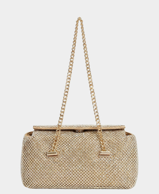 
Crystal Mesh Shoulder Evening Bag in GOLD view 1