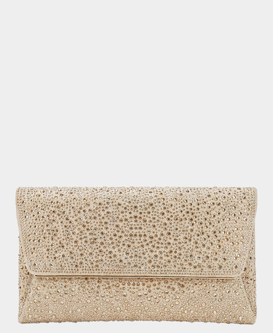 
Crystal Envelope Clutch Bag in CHAMPAGNE view 1