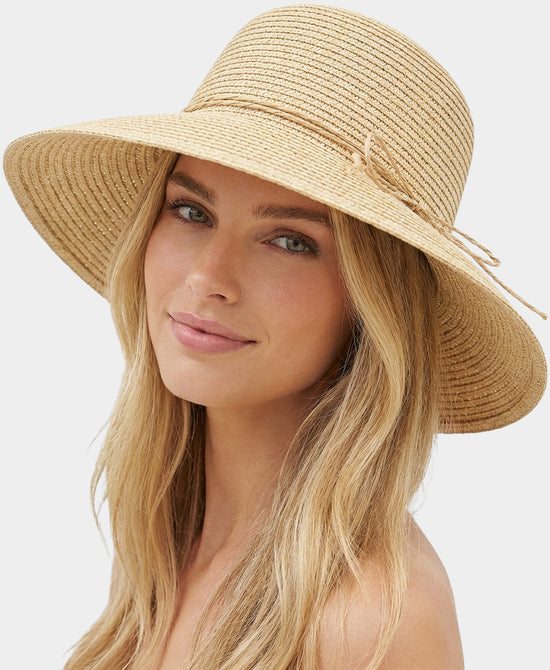 
Straw Hat w/ Tie Detail in NATURAL view 1