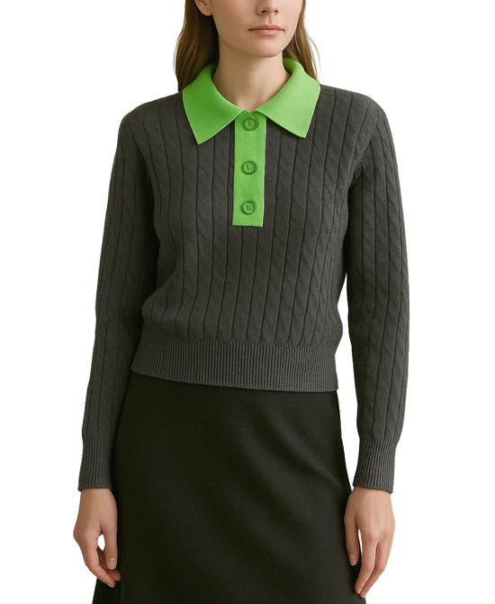 Cable Knit Crop Sweater view 