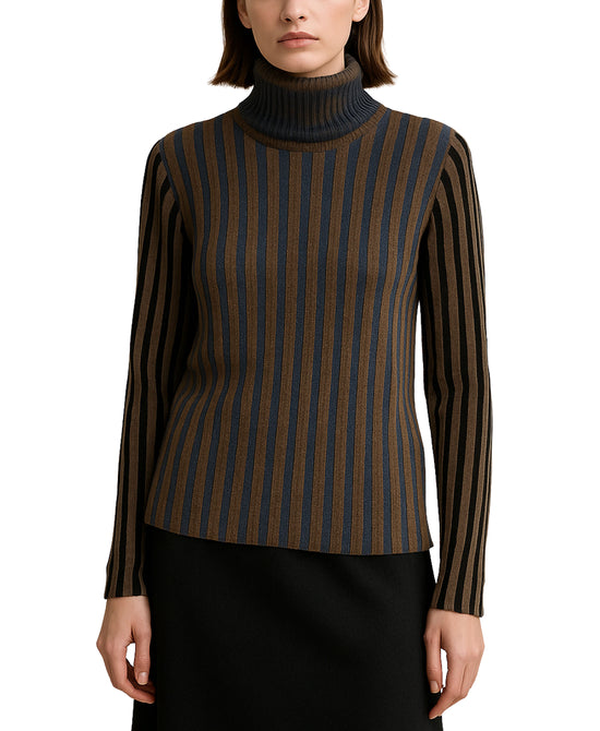 Stripe Turtleneck Sweater view 