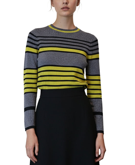 Stripe Knit Rib Top view 