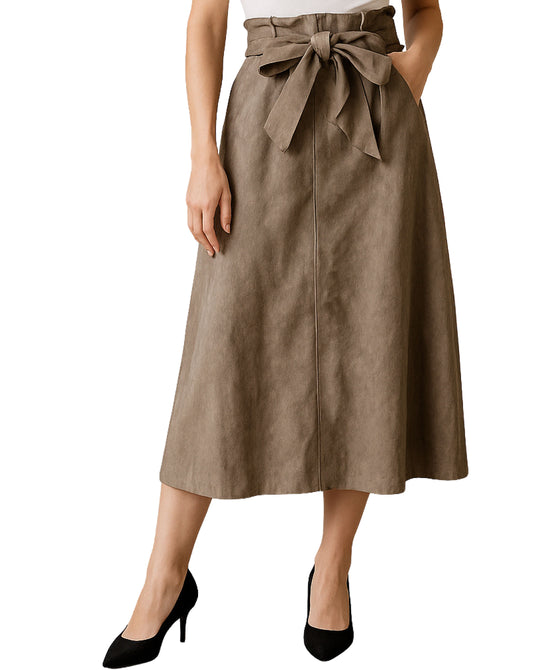Faux Suede Maxi Skirt view 