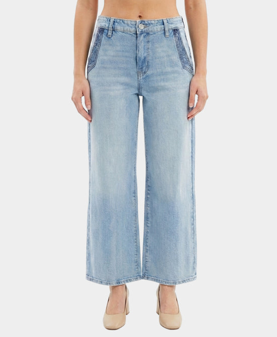 Crop Jeans w/ Contrast Pockets view 1