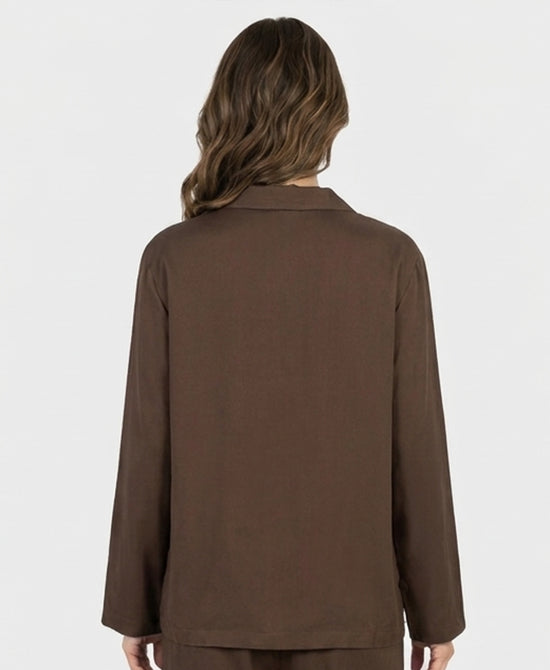 
Mandarin Closure Blouse in BROWN view 2