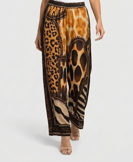 
Animal Print Pants in CAMEL/BLACK view 1