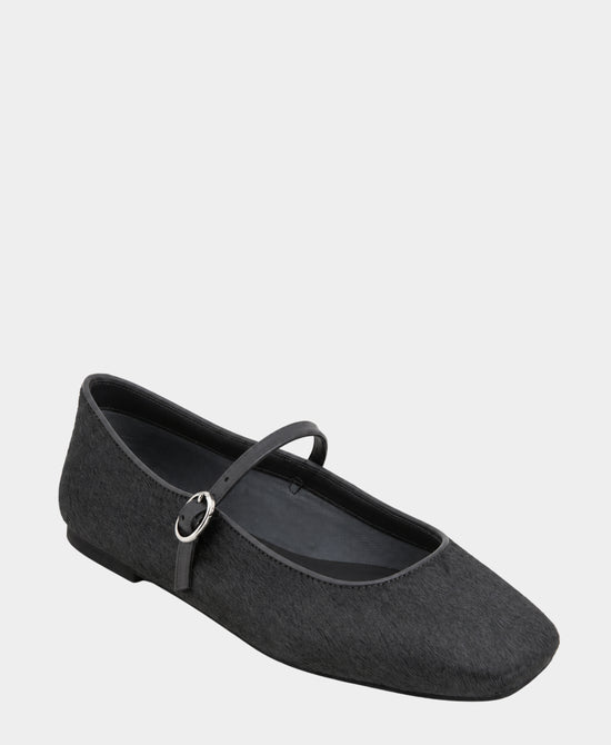 
Calf Hair Buckle Ballet Flat in CHARCOAL view 1