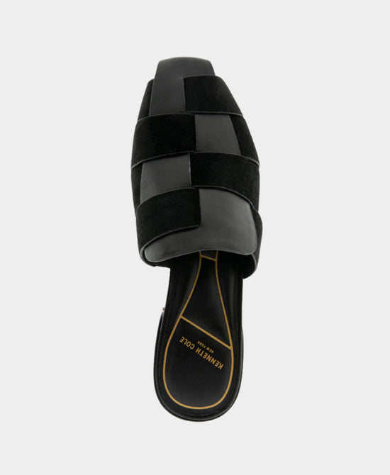 
Leather Woven Mule Slide in BLACK view 2
