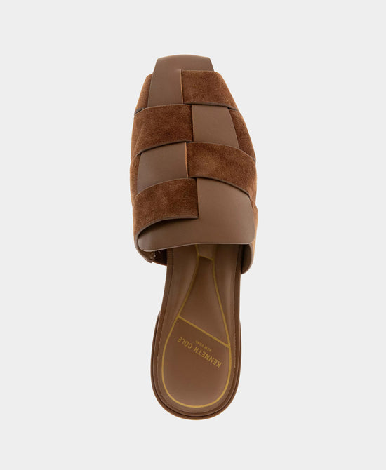 
Leather Woven Mule Slide in BROWN view 2