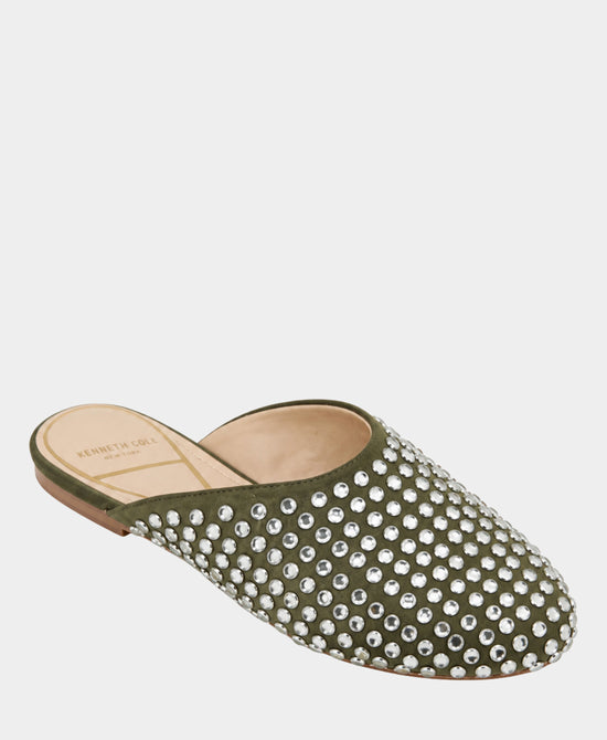 
Studded Mule Slide in OLIVE view 1