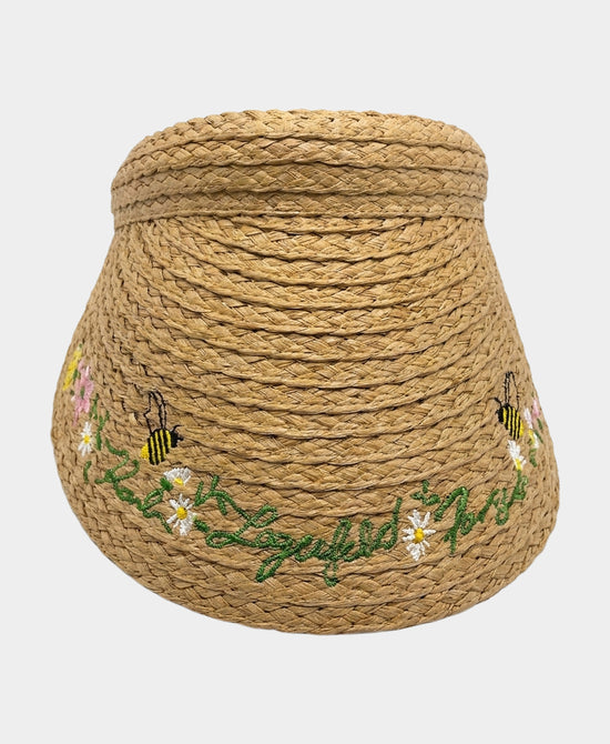 
Embroidered Floral Logo Visor Hat in NATURAL view 2