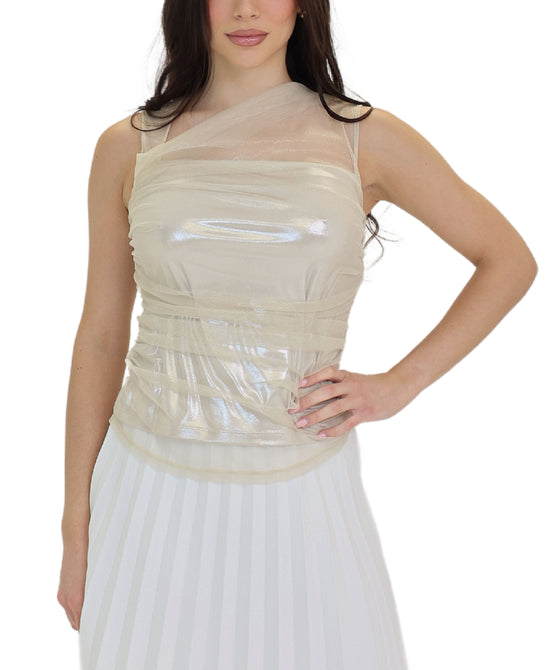 Mesh Ruched Top view 