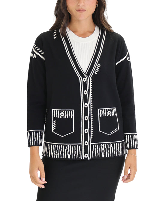 Print Cardigan Sweater view 