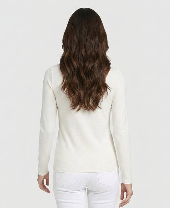 
Basic Long Sleeve Cotton Top in IVORY view 2