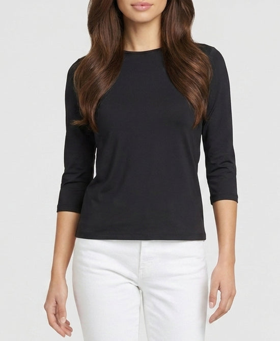 
Basic 3/4 Sleeve Top in BLACK view 1