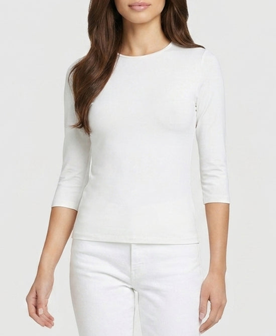 
Basic 3/4 Sleeve Top in IVORY view 1