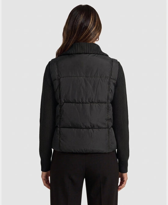 
Puffer Jacket w/ Knit Sleeves in BLACK view 2