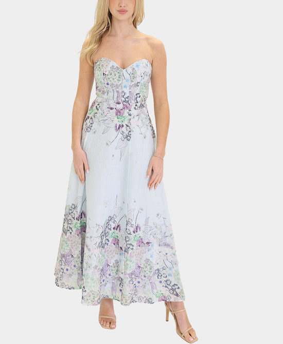 Printed & Embroidered Top & Skirt - 2 Pc Set view 1