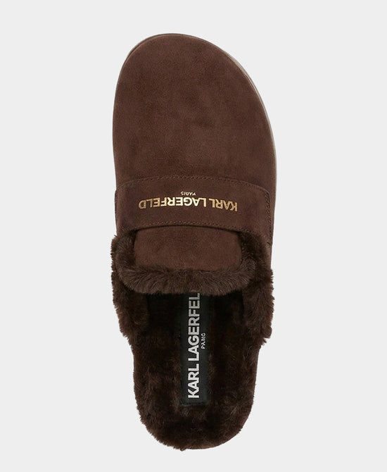 
Faux Fur Logo Slipper in CANYON BROWN view 2