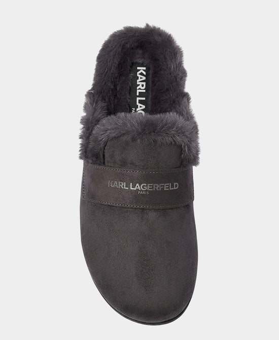 
Faux Fur Logo Slipper in CHARCOAL view 2