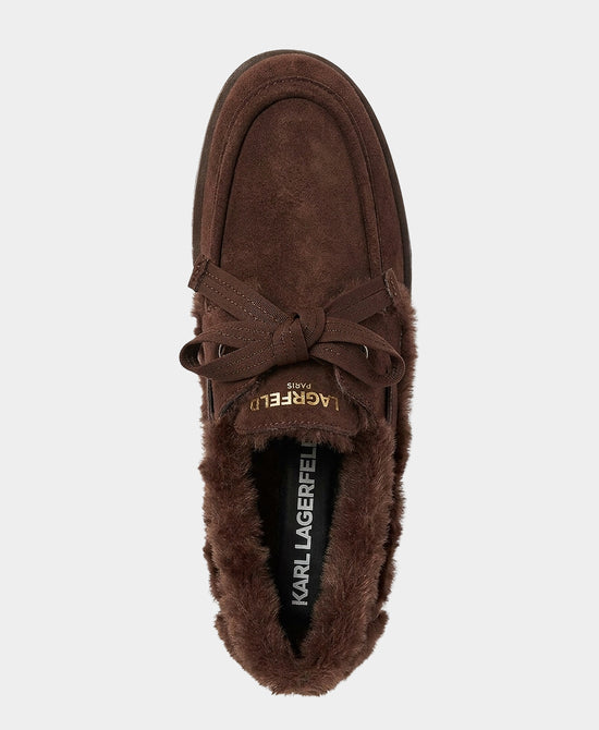 
Faux Fur Tie Boat Shoe in CANYON BROWN view 2