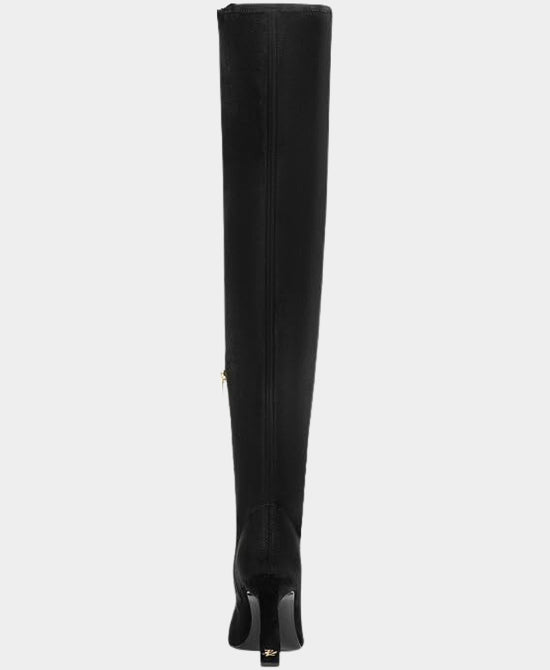 
Faux Suede Over The Knee High Boot in BLACK view 2