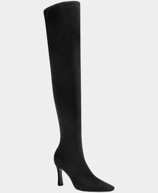 
Faux Suede Over The Knee High Boot in BLACK view 1